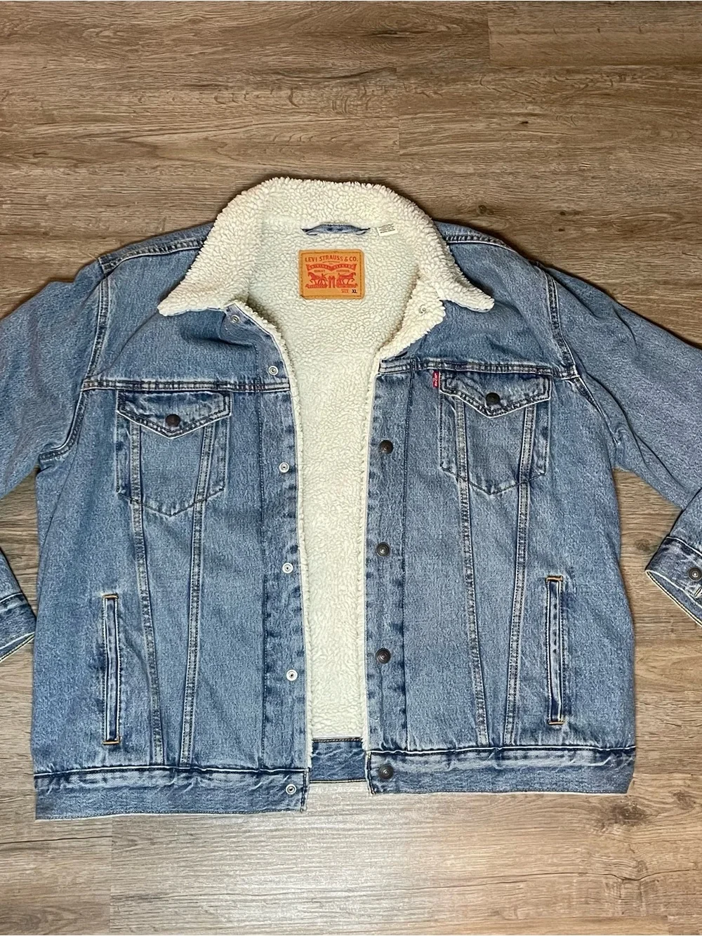Levi's Light Blue Denim Sherpa Collar Jacket